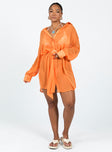 product Princess Polly V-Neck  Hennie Long Sleeve Mini Dress Orange