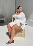 The Love Galore Long Sleeve Romper White Curve