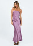 Front view of model wearing  front Princess Polly Asymmetric Neckline  Haley Maxi Dress Mauve