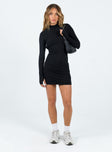 product Princess Polly Asymmetric Neckline Asymmetric Neckline  Rochester Long Sleeve Dress Black