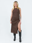 product Princess Polly High Neck  Brenly Mesh Maxi Dress Brown