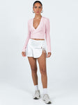 Viewland Wrap Sweater Pink Princess Polly  Cropped 