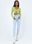 front view of model wearing Princess Polly Taranto Skinny Denim Jeans Low Rise Jeans 