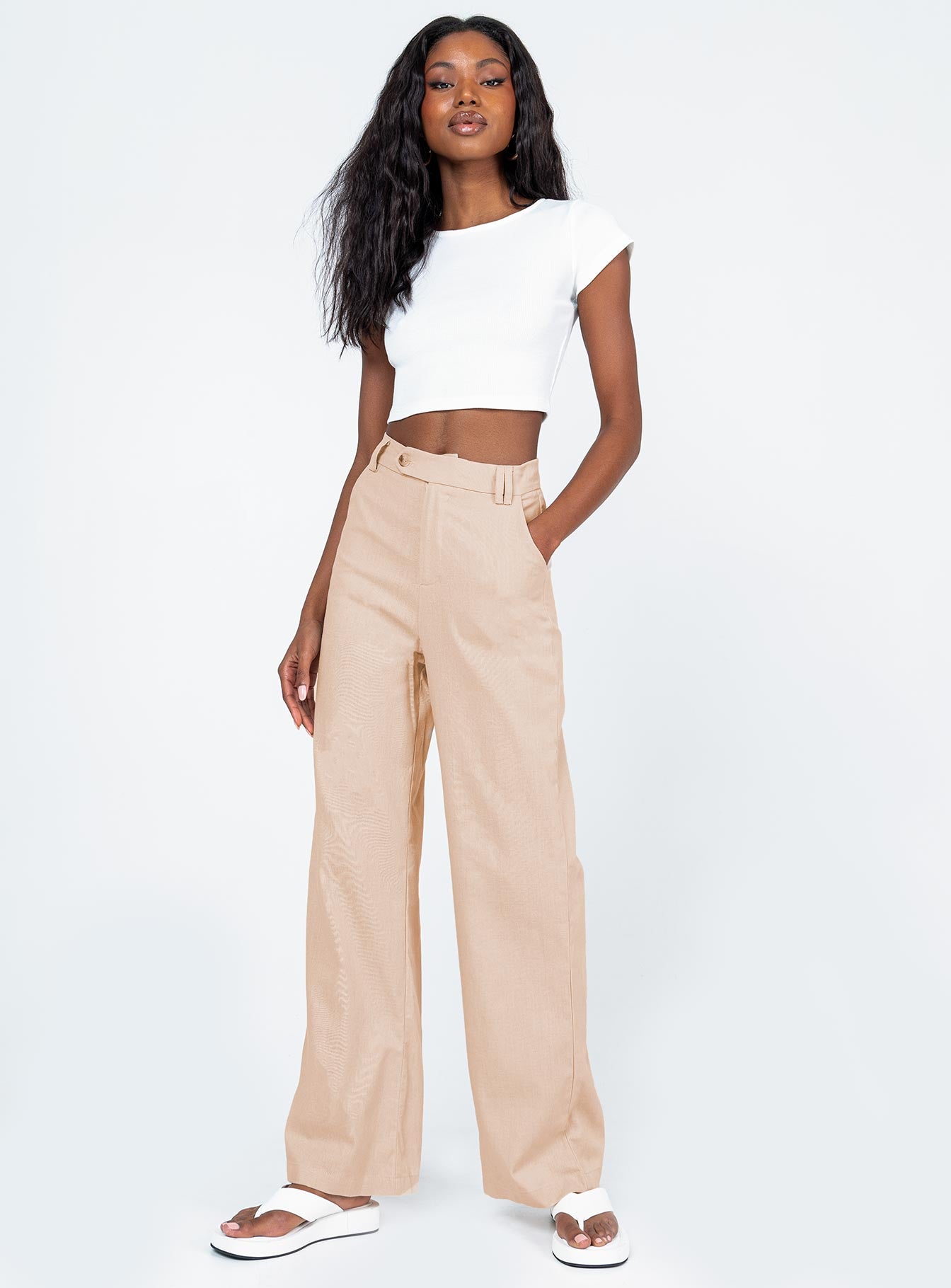 Women's high rise deals linen pants