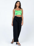 Crop top Silky material  Delicate material - wear with care  Adjustable shoulder straps  Zip fastening at back