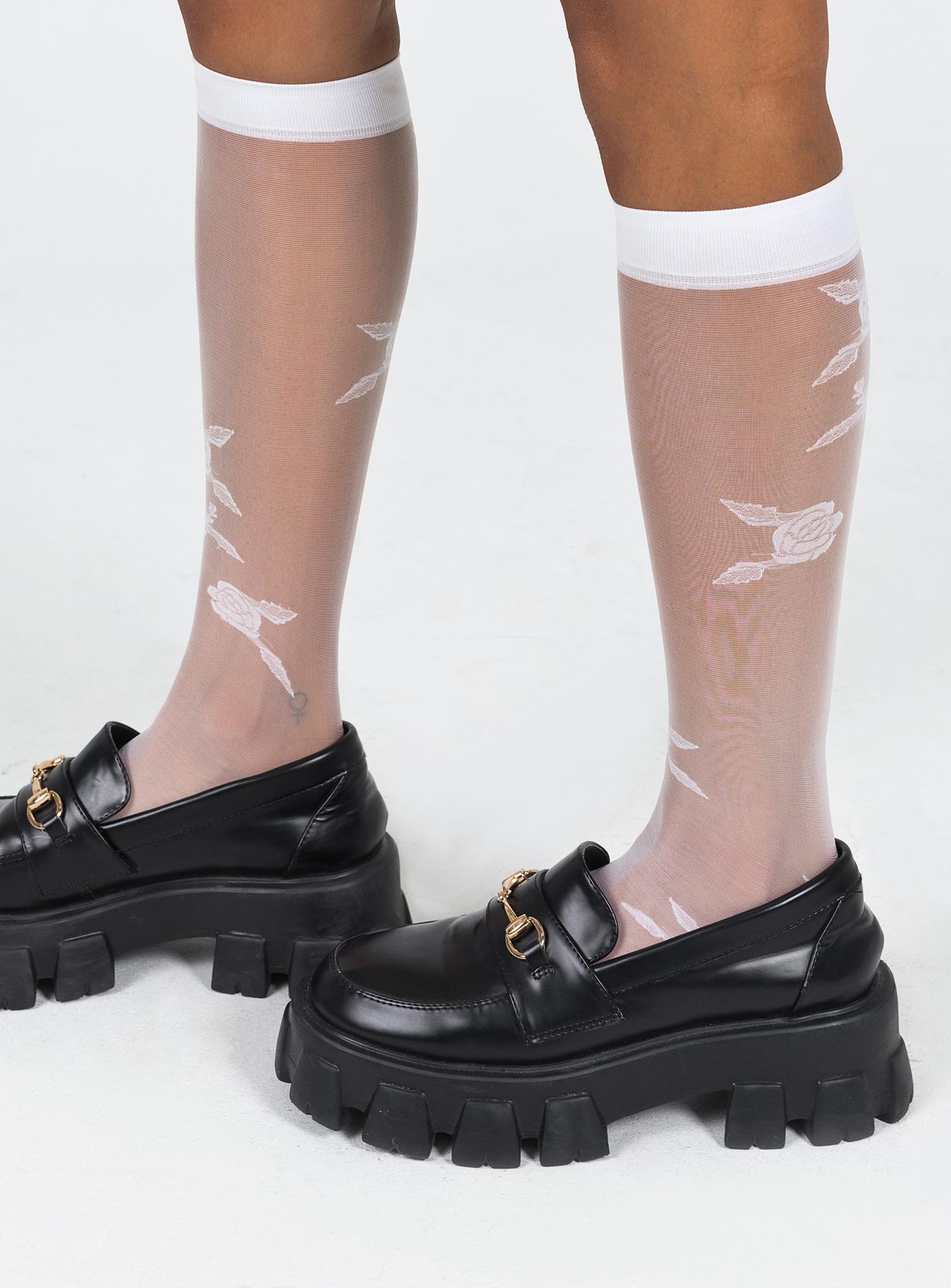 Socks Sheer design Floral print Good stretch