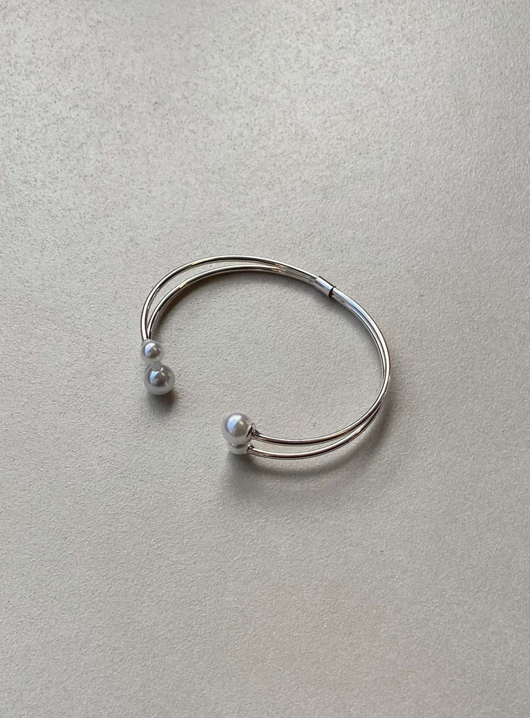 Cuff Silver-toned Pearl detail Lightweight