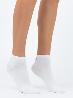 Ayla Heart Socks White