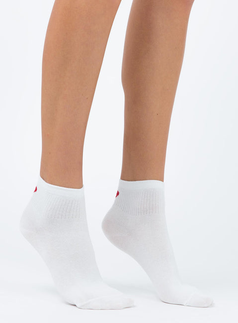 Ayla Heart Socks White