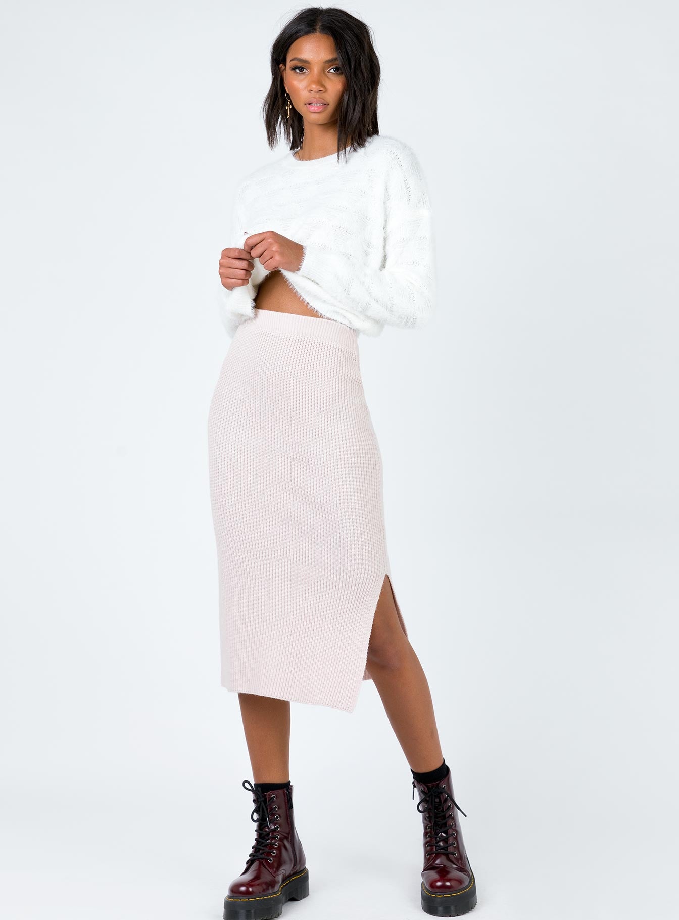 product Zanna Midi Skirt Nude Pink Princess Polly  Midi Skirts 