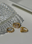 Lennix Pearl Ring Pack Gold / White