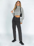 Zahara Cropped Turtleneck Sweater Grey