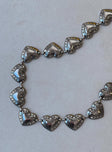 Waist belt Heart pendants Silver-toned Lobster clasp fastening