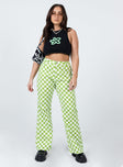 Princess Polly Mid Rise  Jessica Checkboard Jeans Green