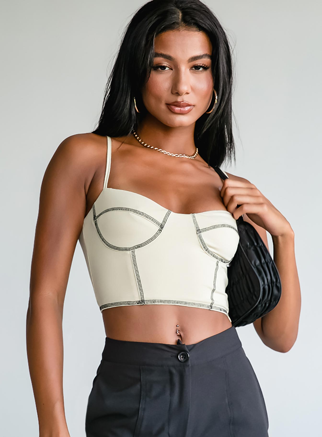 side view of model wearing Princess Polly Leilani Top 