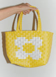Pixel Flower Tote Yellow