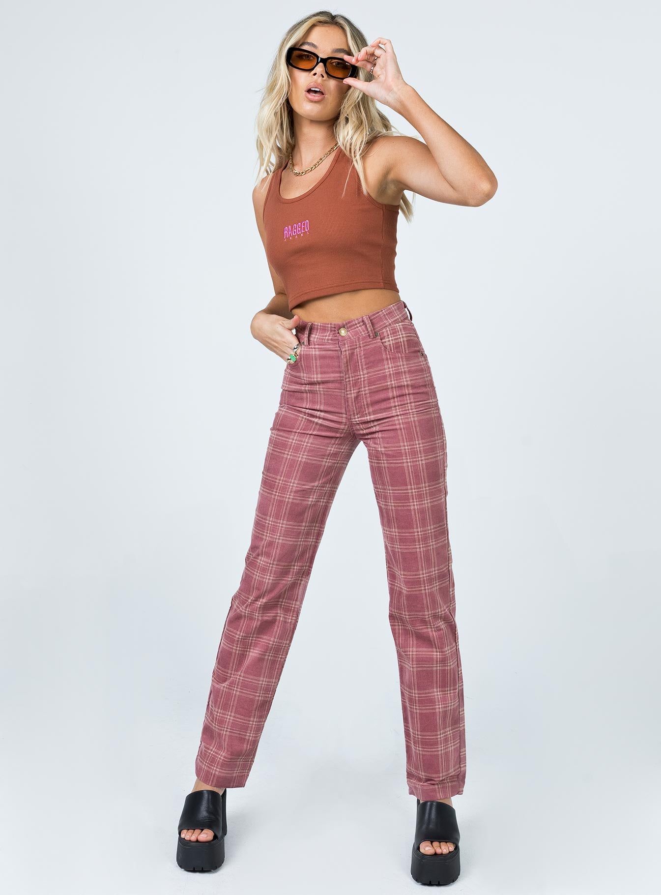 product Princess Polly Low Rise Pants  Leah Cordoury Pant Pink