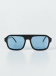 Sunglasses UV 400 Plastic frame Moulded nose bridge Blue tinted lenses