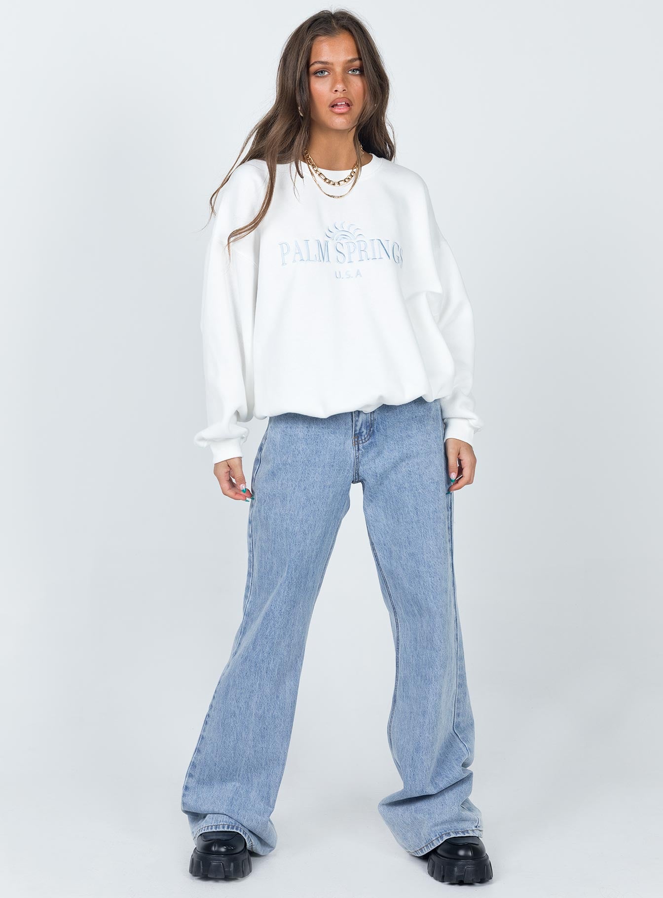 Palm Springs Sweatshirt White Princess Polly  regular 
