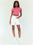 The Classic Cropped Tee Dark Pink