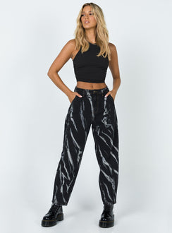 front view of model wearing Princess Polly Mason Top Black 