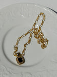 Necklace 40% iron 40% zinc 20% glass Figaro chain  Pendant  Lobster clasp fastening 