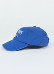 Blue dad cap Embroidered graphic Adjustable back