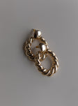 Earrings Gold-toned  Stud fastening  Rope look hoop 