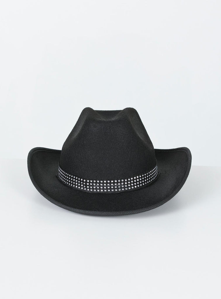 Rissell Rhinestone Cowboy Hat Black