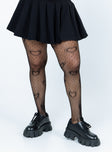 Heart Throb Stockings Black