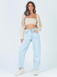 Soleil Cropped Sweater Set Beige Princess Polly  Cropped 