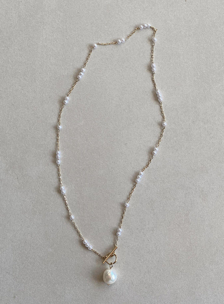 Lenna Necklace Gold / Pearl