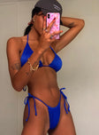 Jenner Triangle Rib Bikini Top Royal Blue