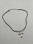 Necklace Gold-toned  Cross charm Lobster clasp fastening