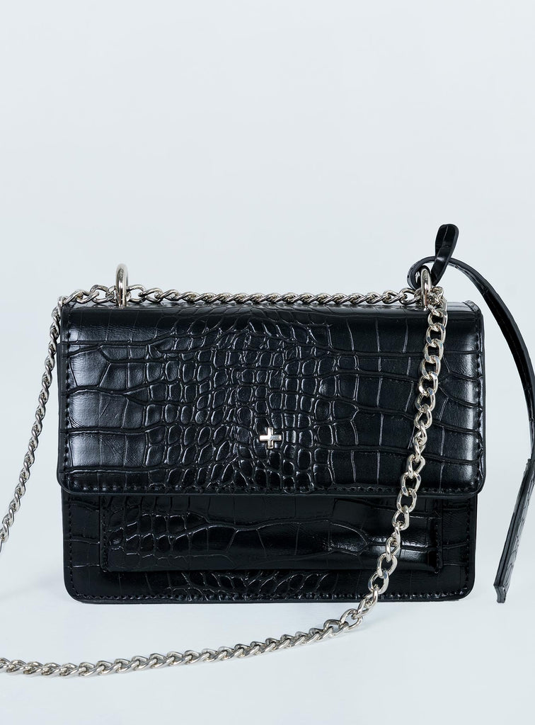 Peta & Jain Lissy Black Croc / Silver