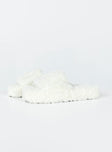 Sandals Faux fur material Single upper Rounded toe