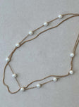 Necklace pack Two dainty chains Pearl detail Lobster clasp fastening