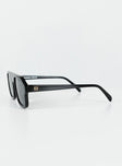 Sunglasses Plastic frame Moulded nose bridge Blue tinted lenses