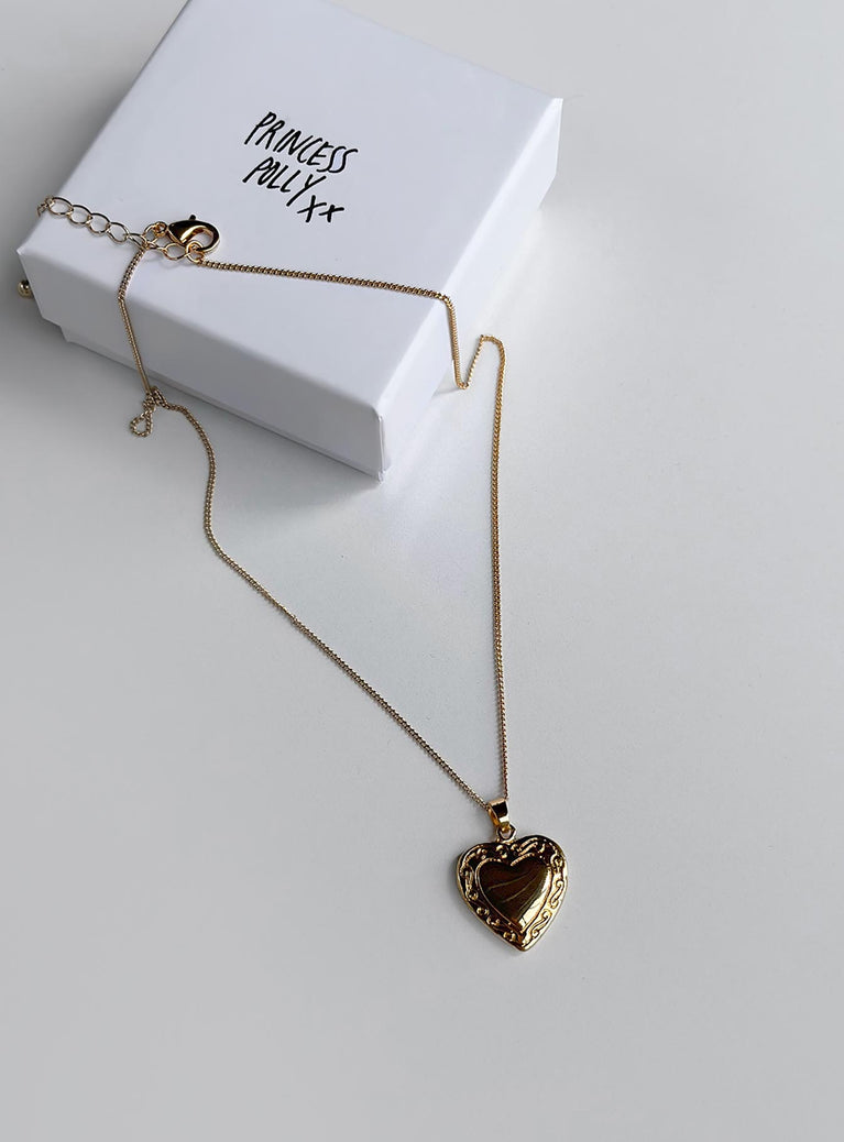 Lock It Up Plated Necklace Gold | Womens | Princess Polly Lower Impact
