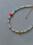 Necklace multicoloured Beaded design Lobster clasp fastening