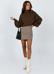 Zahara Cropped Turtleneck Sweater Brown Princess Polly  Cropped 