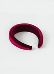 Headband Velour material  Stiff design  Lightweight