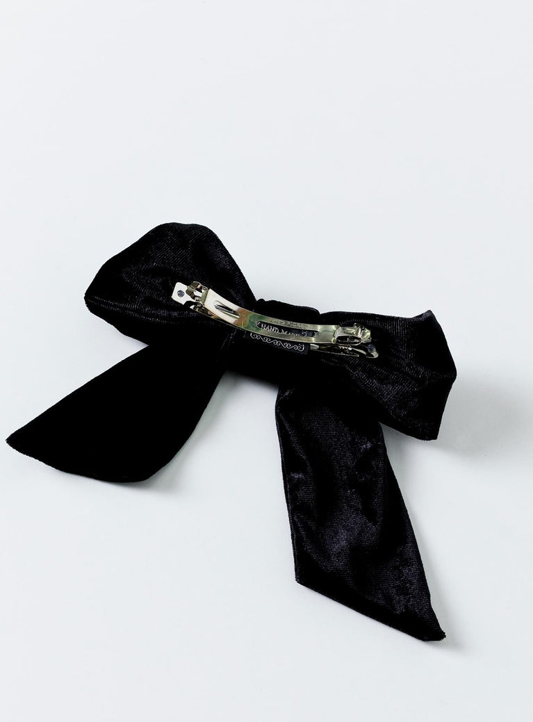 Dover Velvet Bow Hair Clip Black