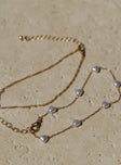 Anklet pack 70% brass, 30% plastic Pack of two Gold-toned Lobster clasp fastening Pearl detailing