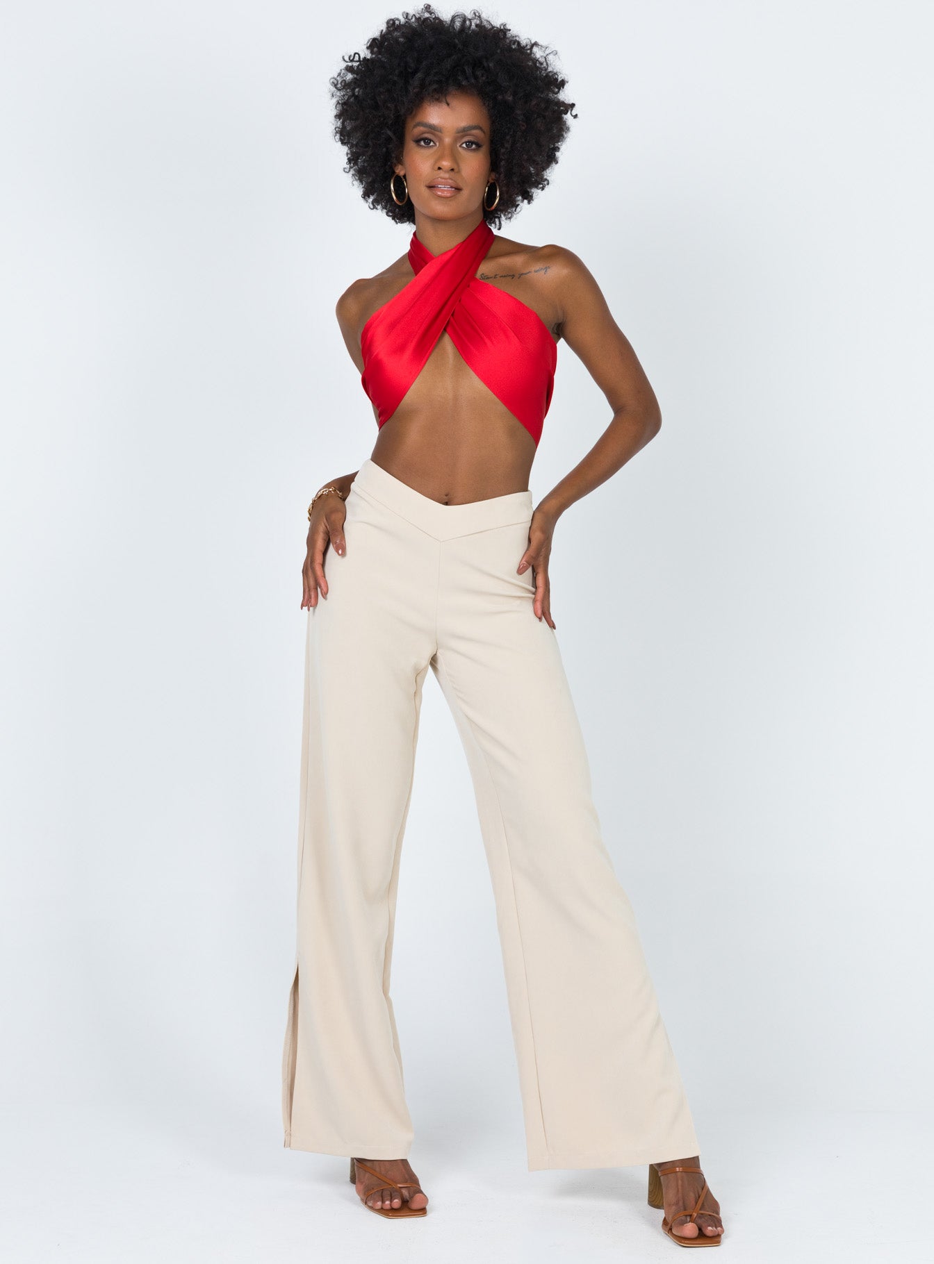 product Princess Polly Sleeveless Square Neck  Saxon Top Red