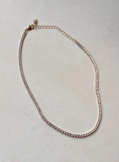 Necklace Gold-toned Diamante detail Lobster clasp fastening