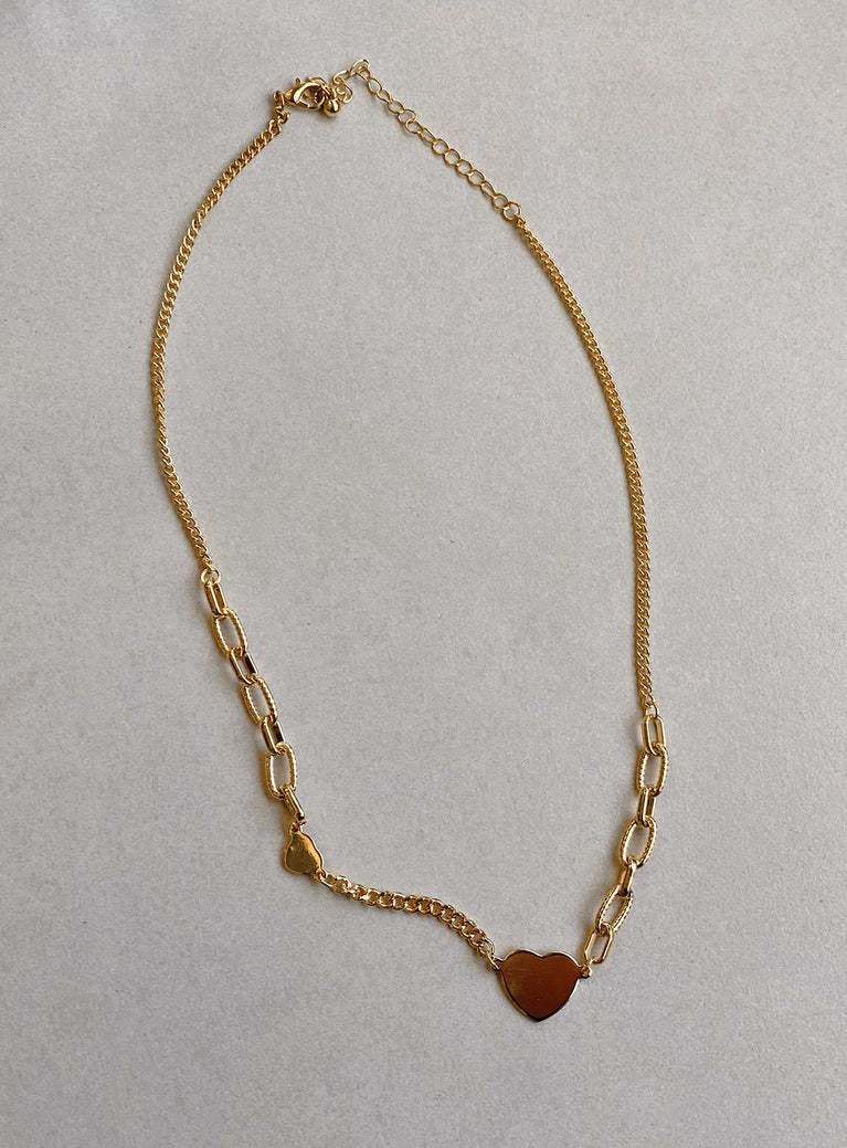 Necklace Gold-toned Heart detail Lobster clasp fastening