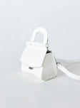 Mini bag  95% PU 5% zinc Faux patent leather  Single handle  Adjustable crossbody strap  Flat base 