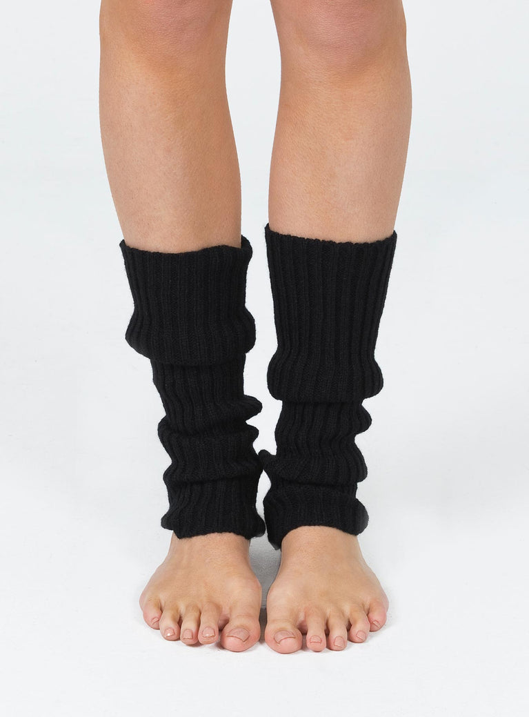 Naïlae crochet legwarmers, Black
