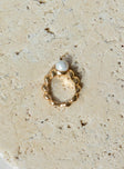 Ring Oversized style Gold-toned Pearl detail